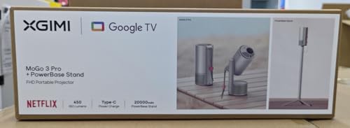 XGIMI MoGo 3 Pro 1080P Mini Projector | Google TV with Netflix, Harman Kardon Audio, Portable Stand, 450 ISO Lumens, WiFi & Bluetooth