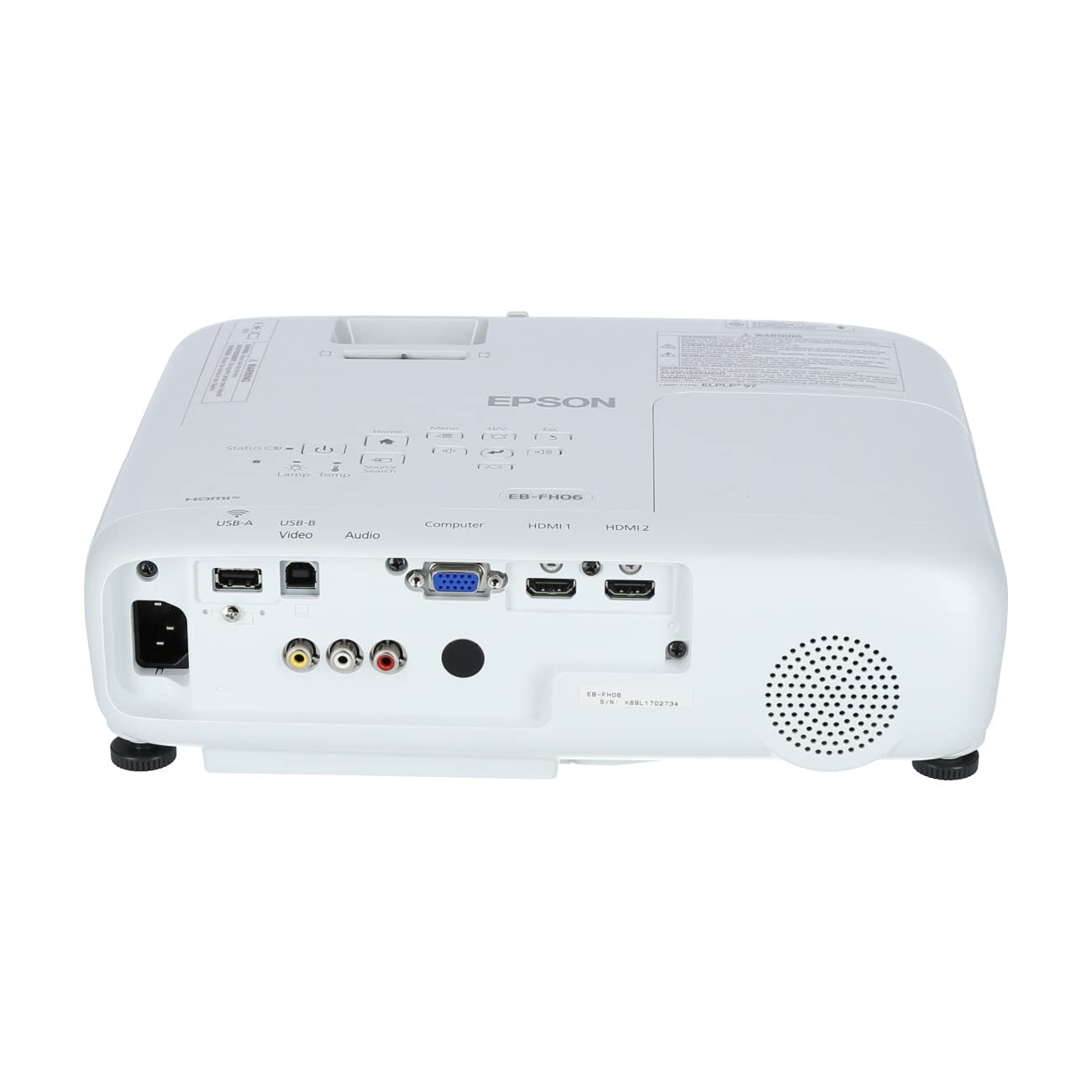 Epson EB-FH06 Full HD 1080p Projector, 3LCD, 3,500 Lumens, 332-Inch Display, Long-Life Lamp, Home Cinema Projector – White