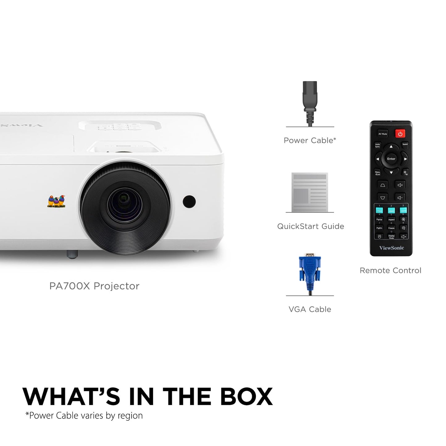 ViewSonic PA700X XGA Projector | 4500 Lumens, 60Hz, 1.1x Optical Zoom, HDMI/VGA/USB, Professional Office & Classroom Projector