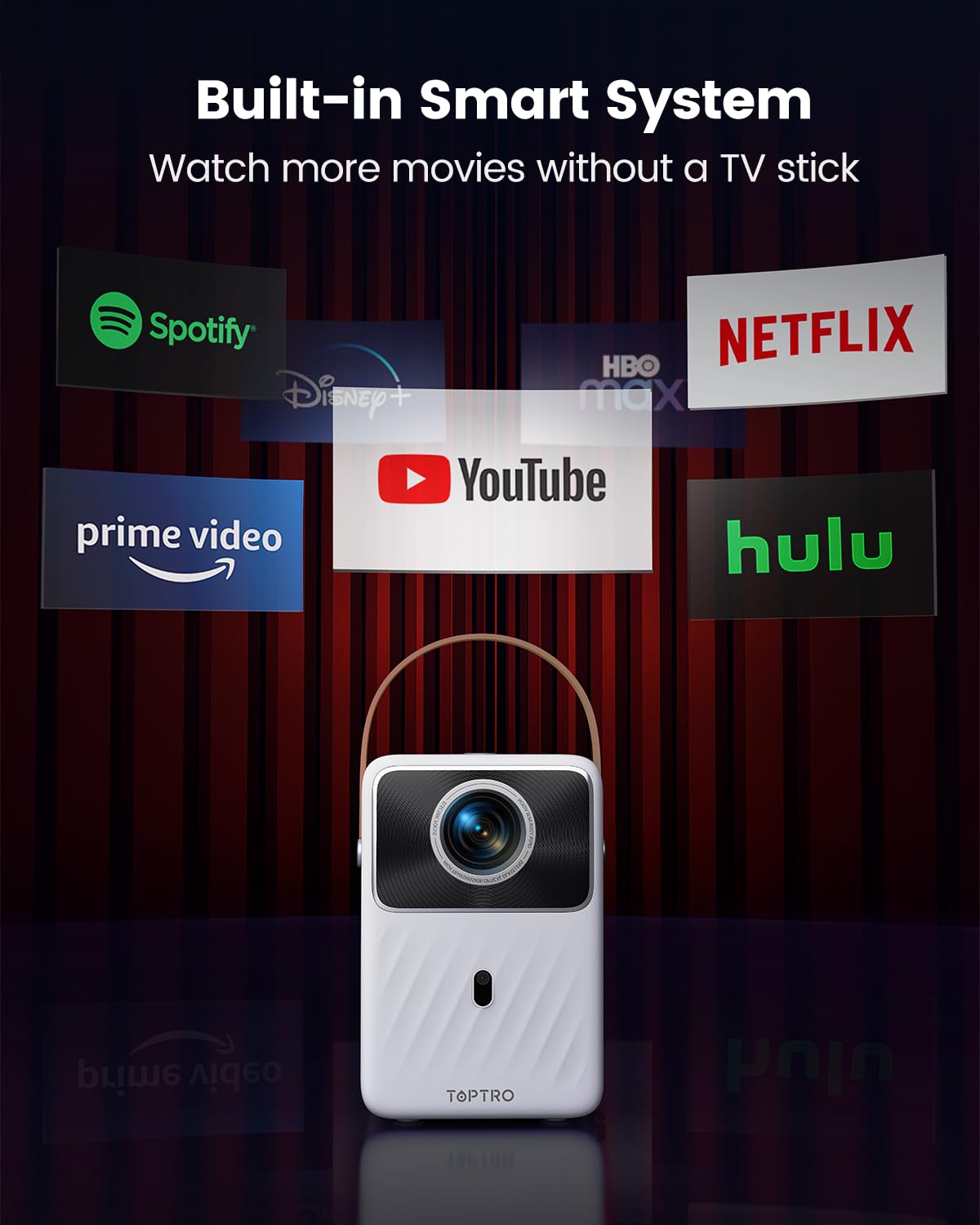 TOPTRO B1 1080P Mini Projector – Home & Outdoor Cinema, Netflix & Disney+