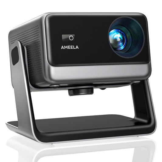 AMEELA 1080P Native 4K Projector – Dolby Audio, Built-In Apps, Home & Outdoor Cinema