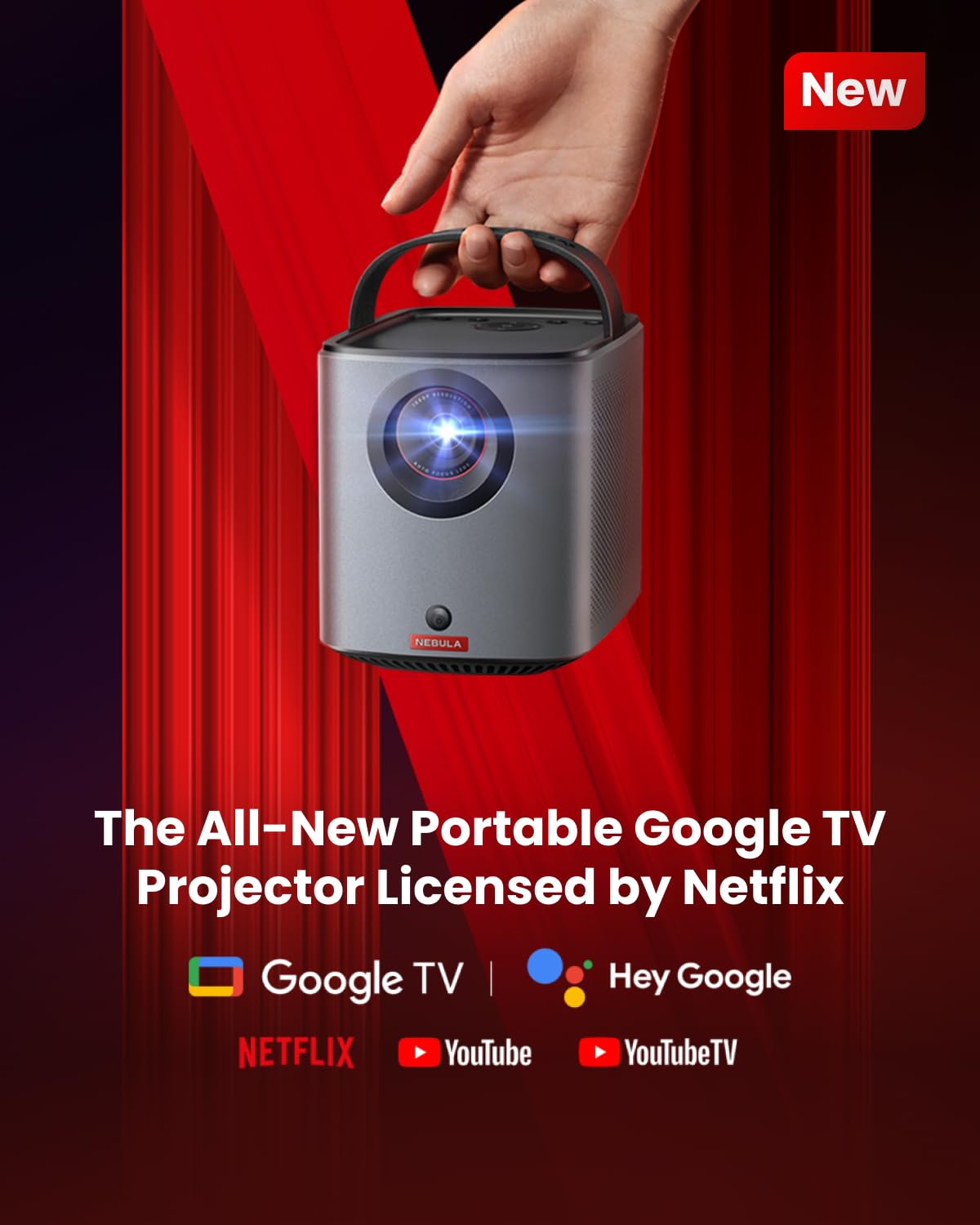 NEBULA Mars 3 Air 1080P Mini Projector – Home & Outdoor Cinema, Google TV