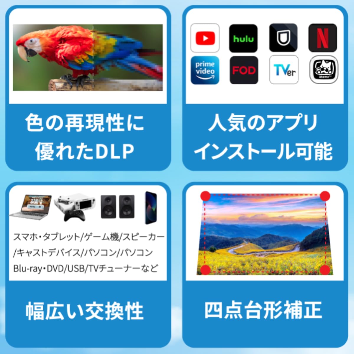 EZCast Beam J4a Portable Smart Projector – 1080P, Battery & WiFi Bluetooth