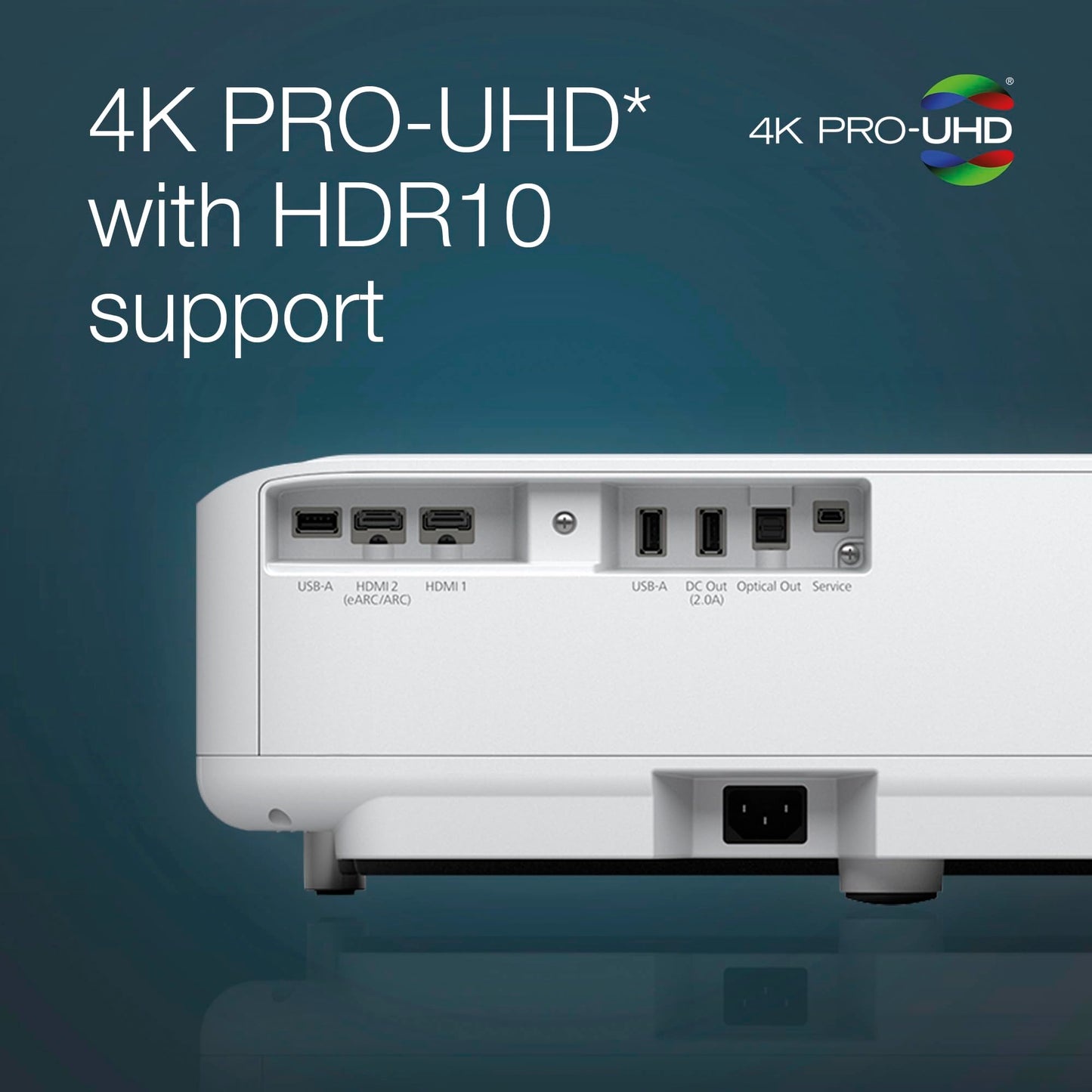 Epson EH-LS650W 4K Ultra Short Throw Projector – 3600 Lumens, Smart TV