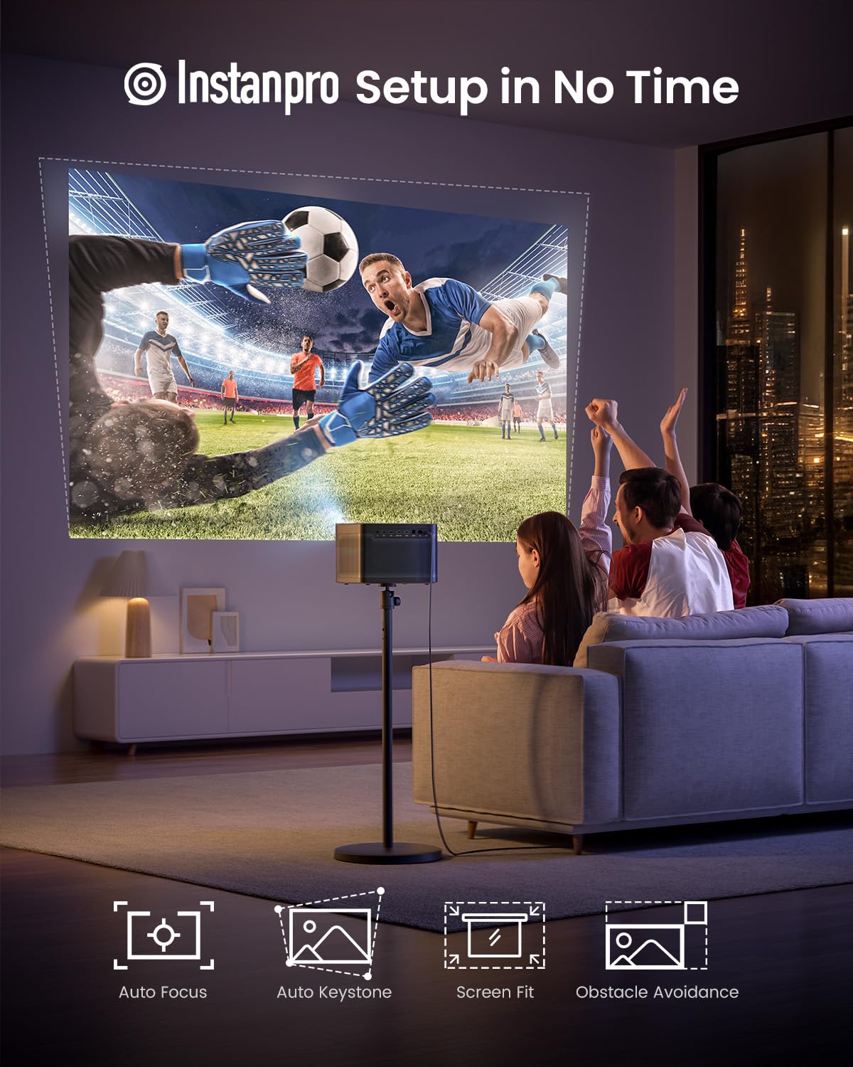 Dangbei DBOX02 4K Home Projector | 2450 ISO Lumens, 200" Screen, Google TV, Netflix Official, Dolby Audio & DTS:X, WiFi & Bluetooth