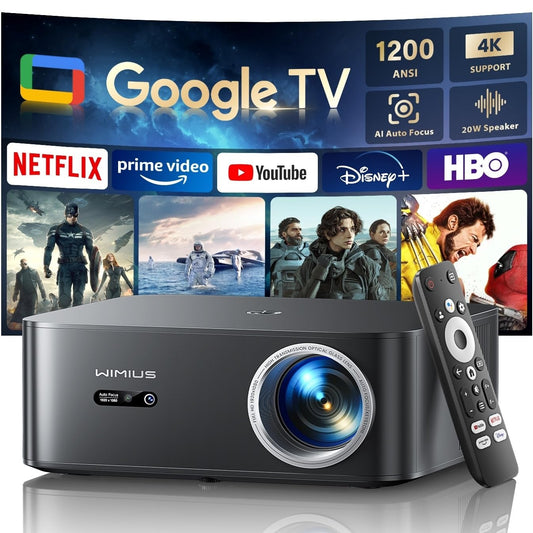 WiMiUS K13 4K Projector – Full HD 1080P, Auto Focus, Home & Outdoor Cinema