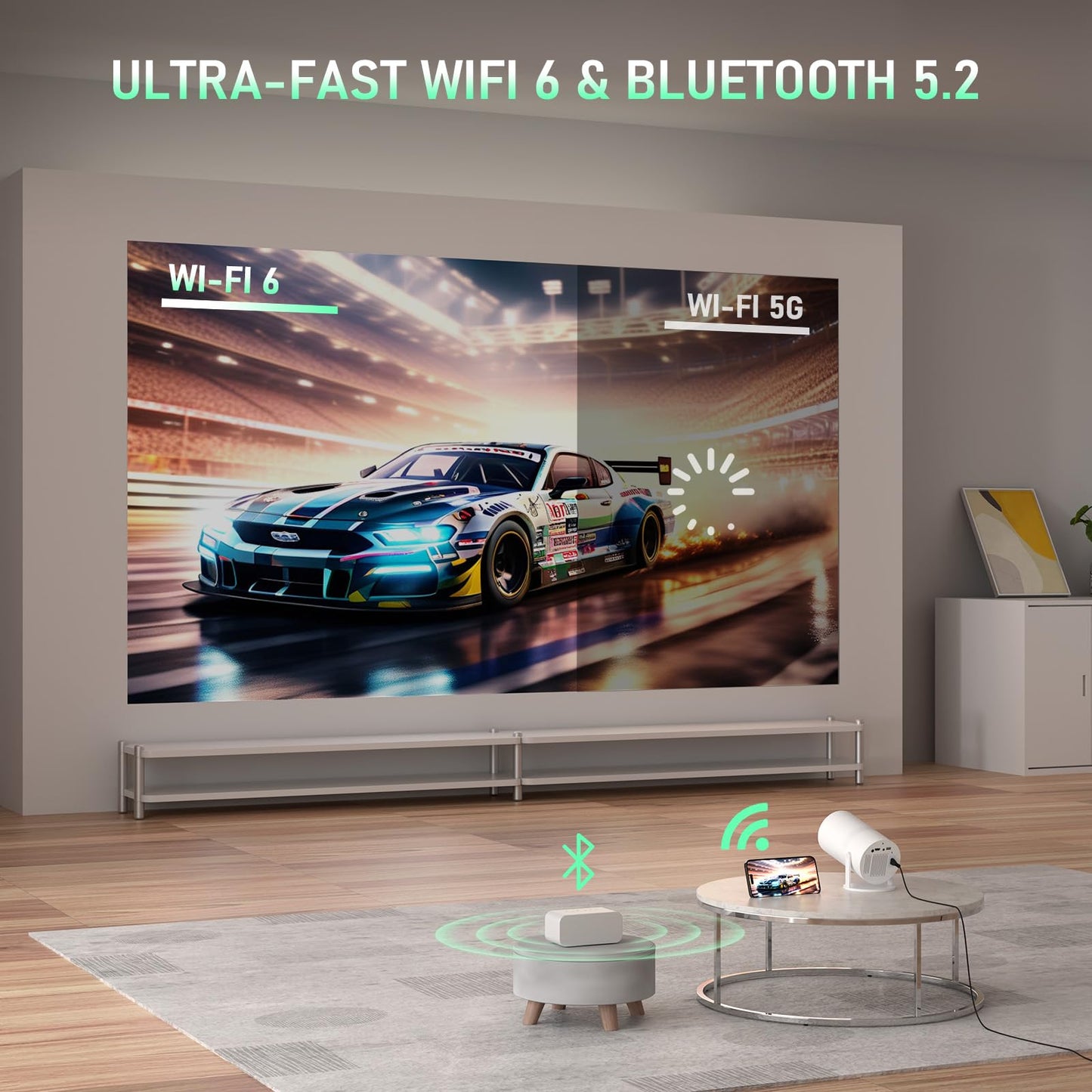 XuanPad Mini Projector | Auto Keystone, 210° Rotatable Stand, Dustproof & Cooling, Portable