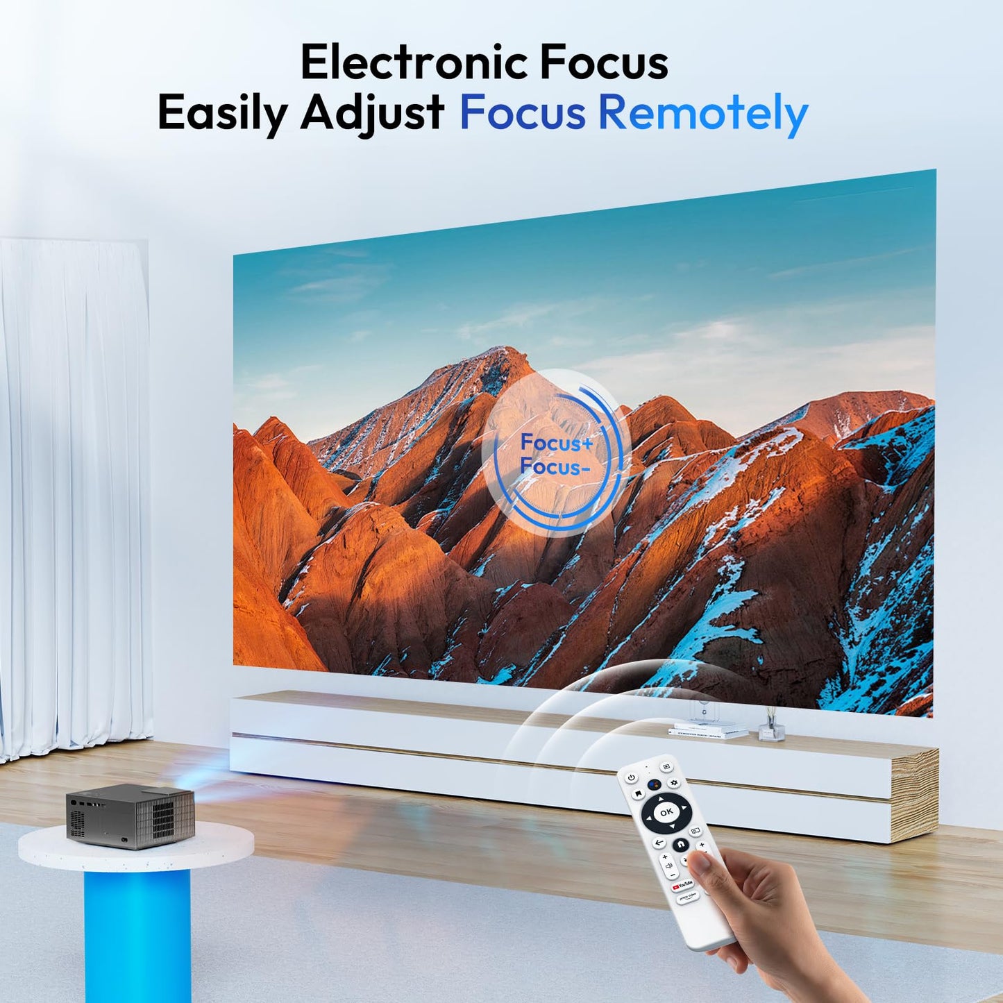 XGODY Sail2 4K Home Projector | 600 ANSI Lumens, Native 1080P, Google TV, Electric Focus, Auto Keystone, Dual WiFi & Bluetooth 5.2