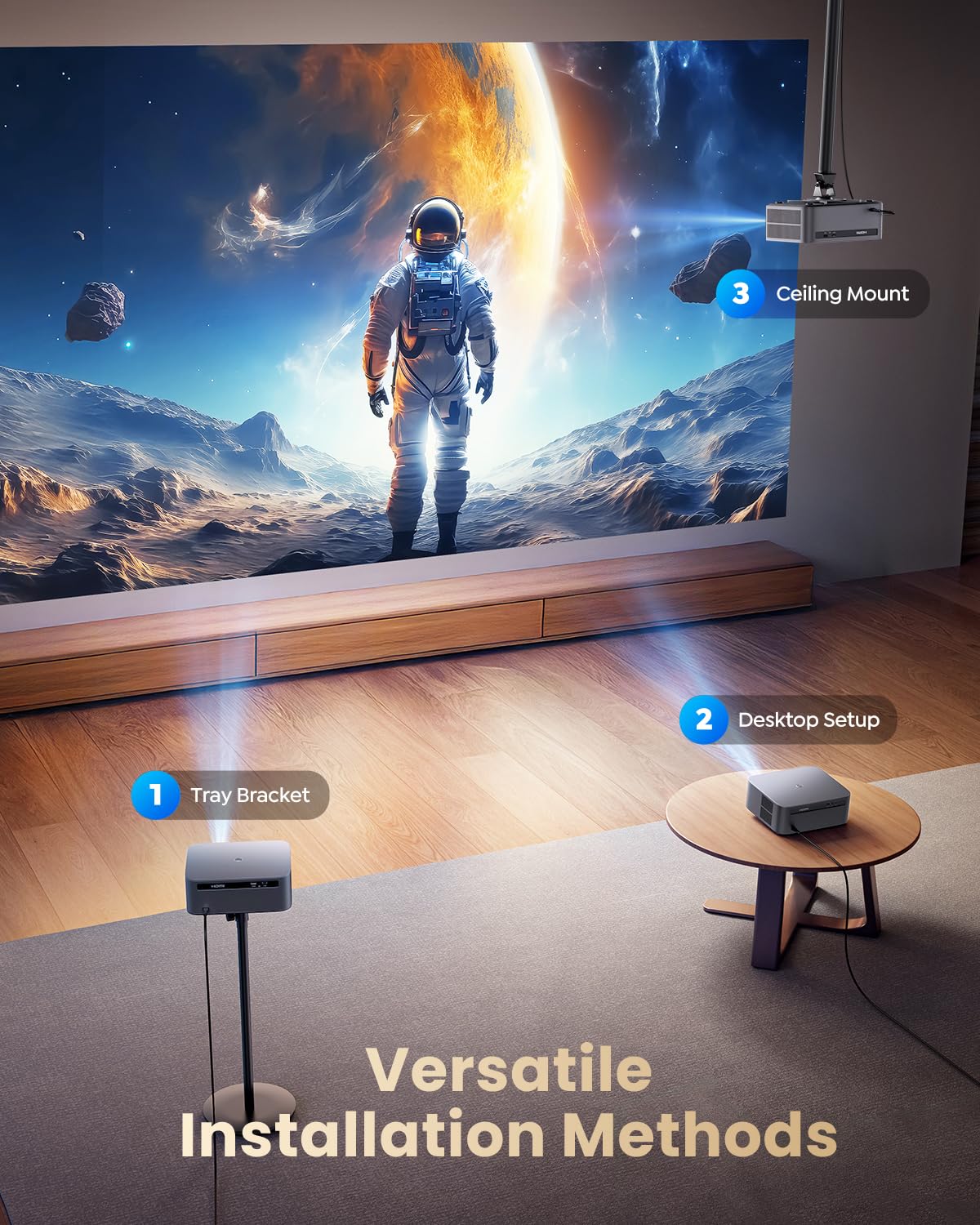 WiMiUS K13 4K Smart Projector – 1200 ANSI, Google TV, WiFi 6 & Bluetooth