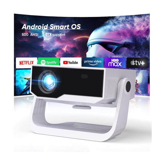 Wielio Smart Projector – 1080P FHD, 4K Supported, WiFi 6 & Bluetooth, Auto Keystone