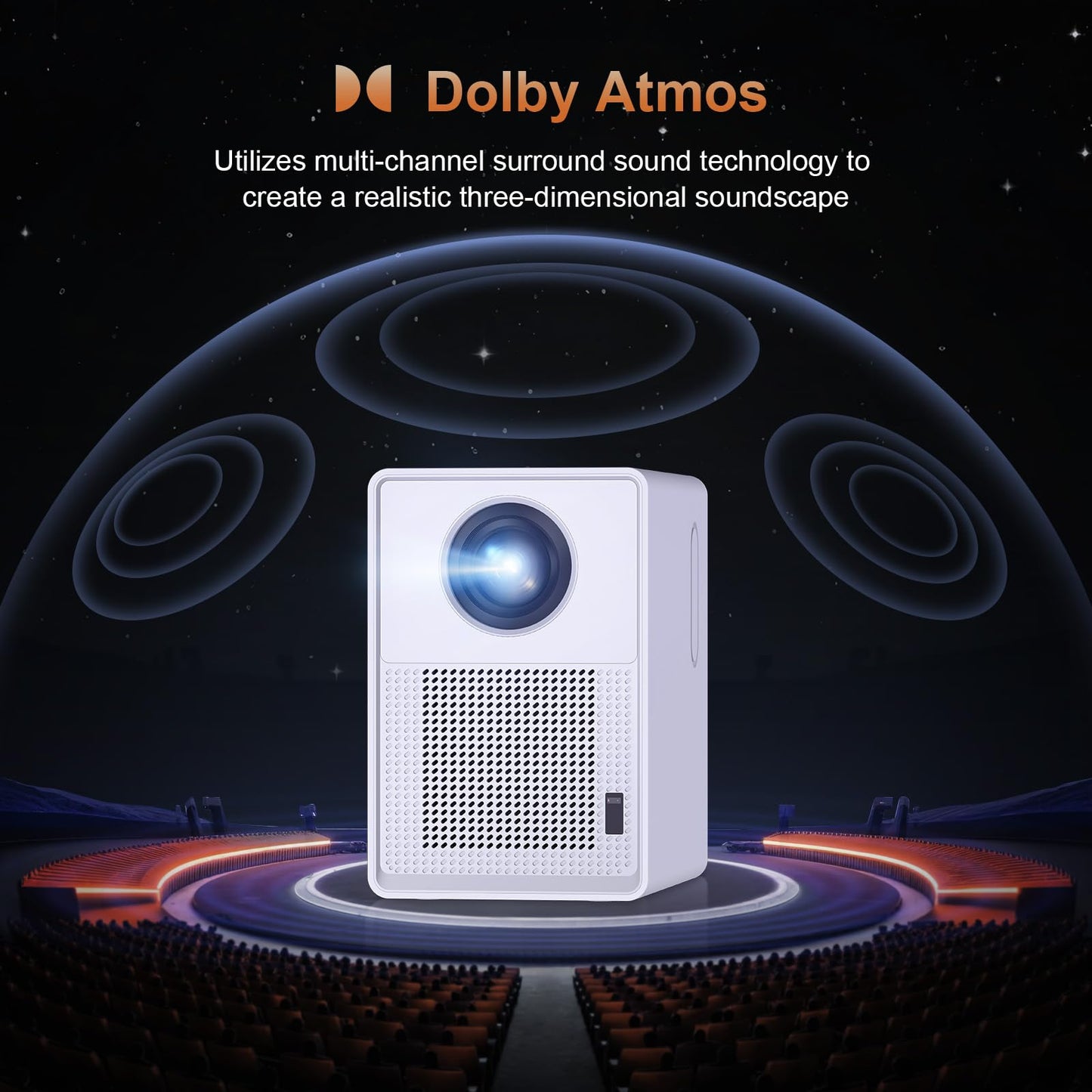 QIAOLET C800 Smart Projector | 1080P Native, 4K Supported, 1200 ANSI, Google TV, Auto Focus & 6D Correction, WiFi 6 & Bluetooth 5.2, Home Cinema