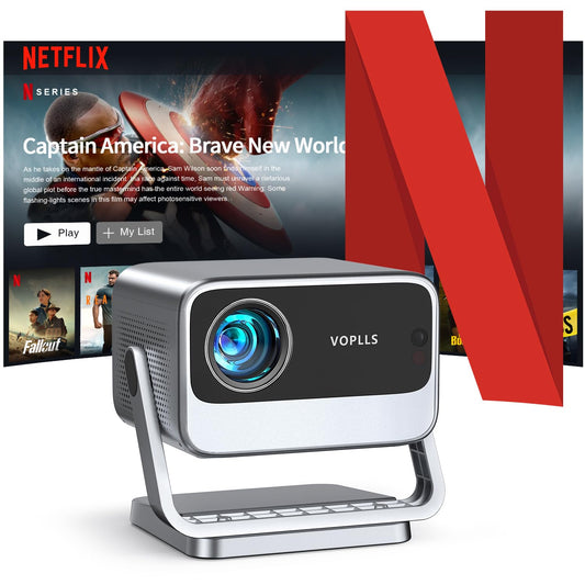 VOPLLS 4K Projector | WiFi 6, Bluetooth 5.2, Full HD 1080P, Portable