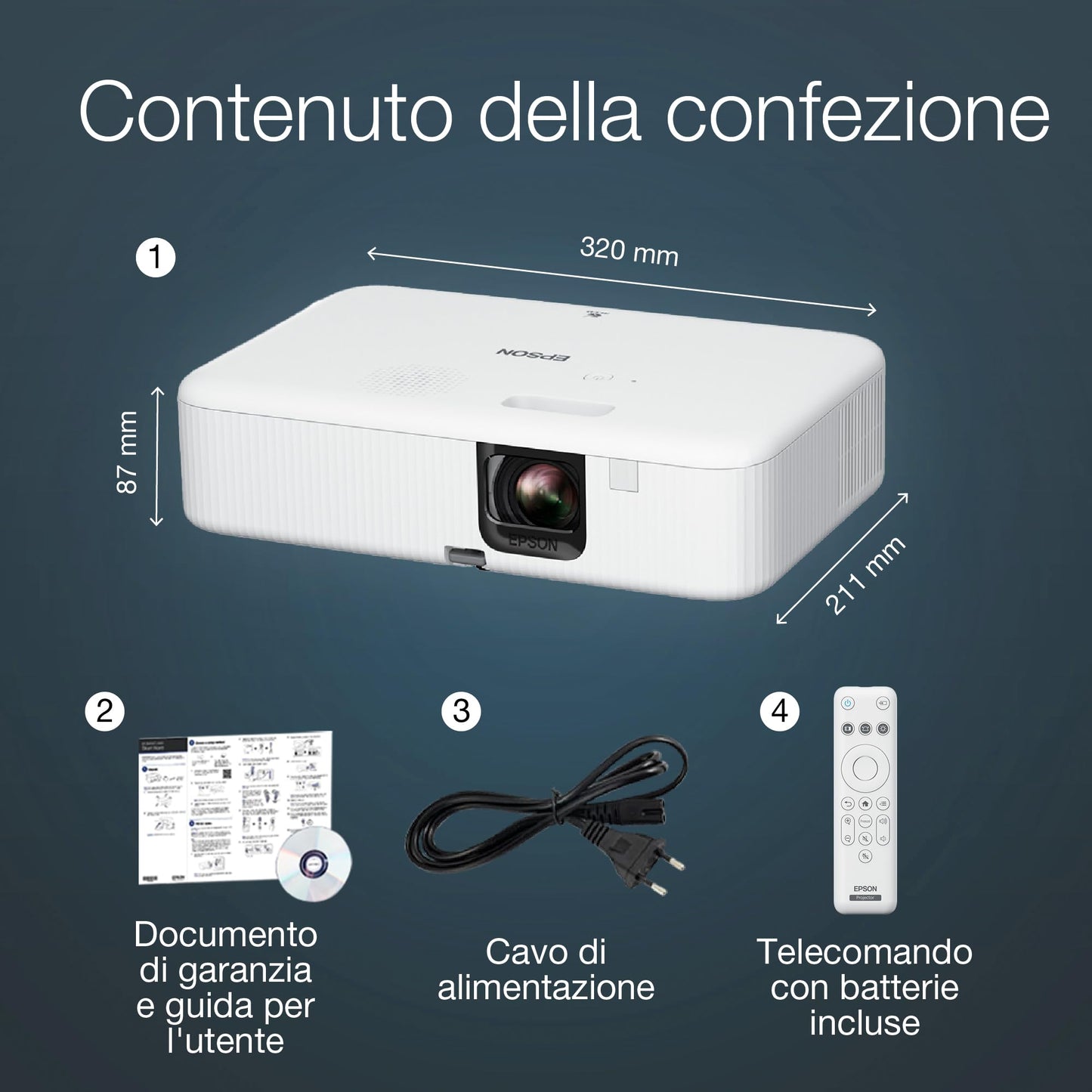 Epson CO-FH02 Full HD 1080P Home Cinema Projector | 3,000 Lumens Brightness