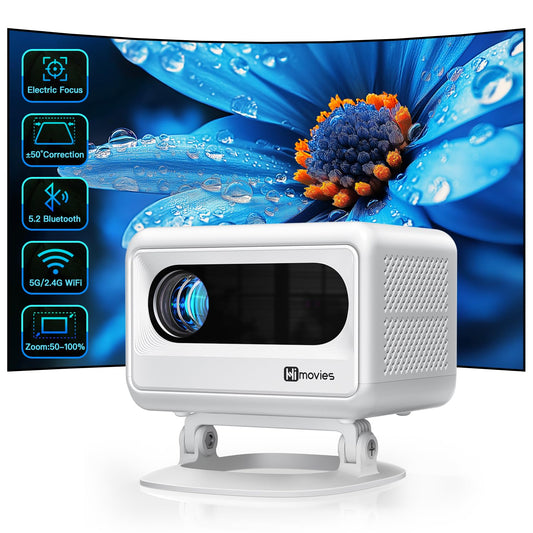 Himovies Mini Projector – 1080P Full HD, 15000L, WiFi & Bluetooth