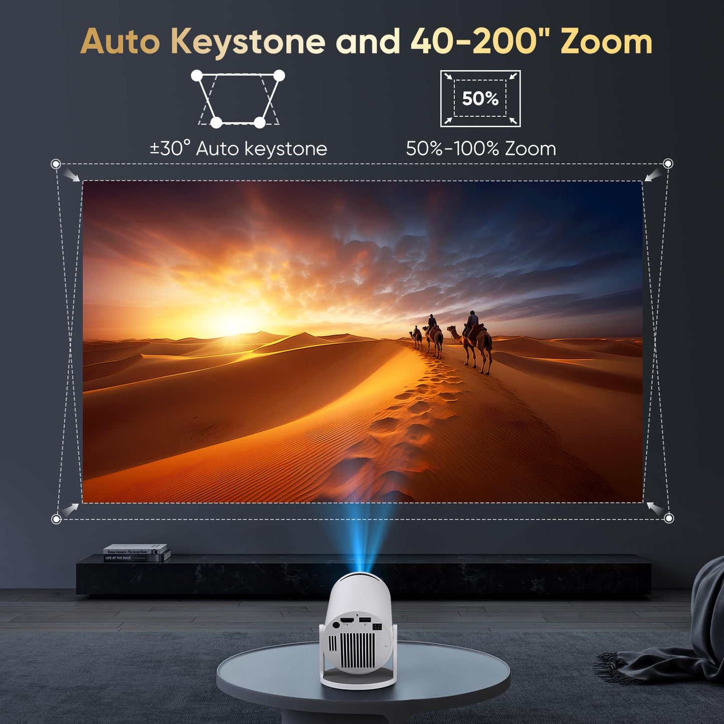 Wielio 2025 1080P Mini Projector – iOS, Android, PS5, Switch & Xbox Compatible
