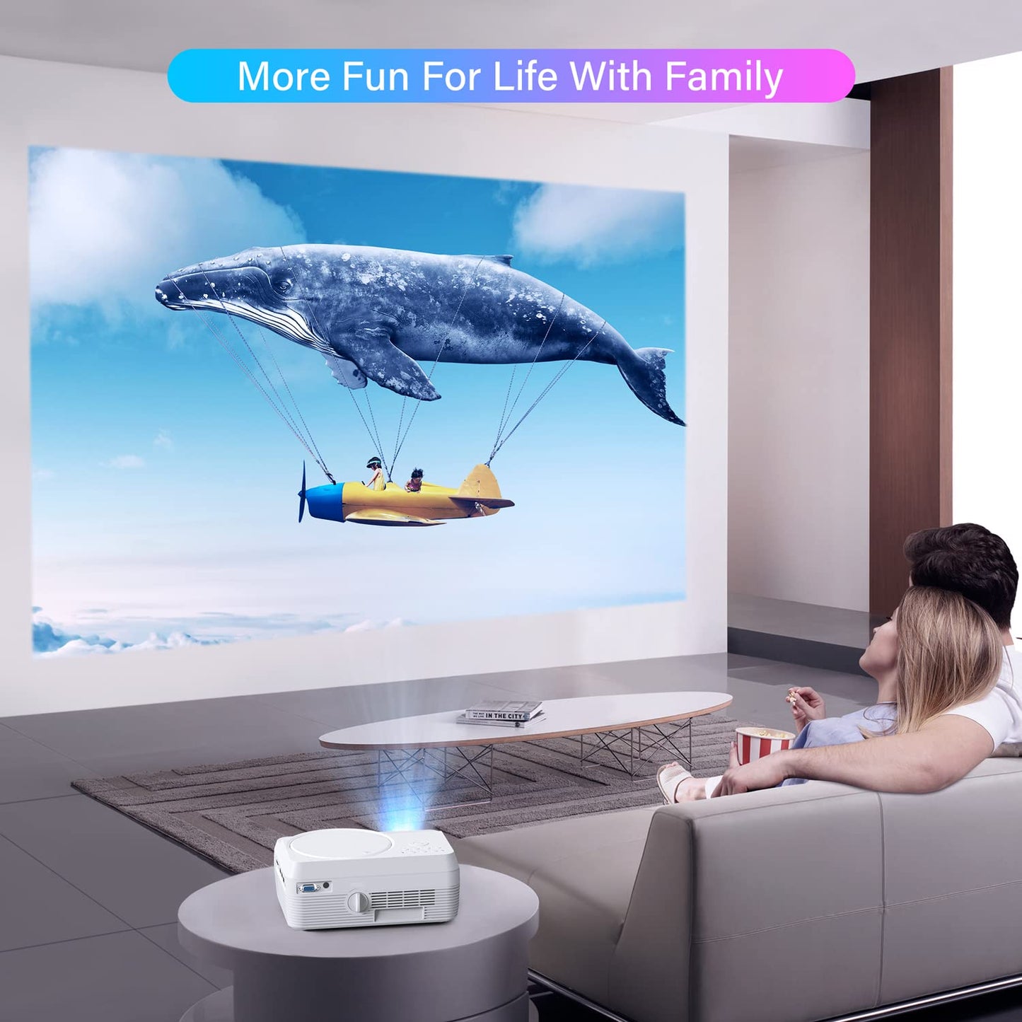 Dxyiitoo Full HD Projector – Portable Home Theater, Bluetooth, DVD Included