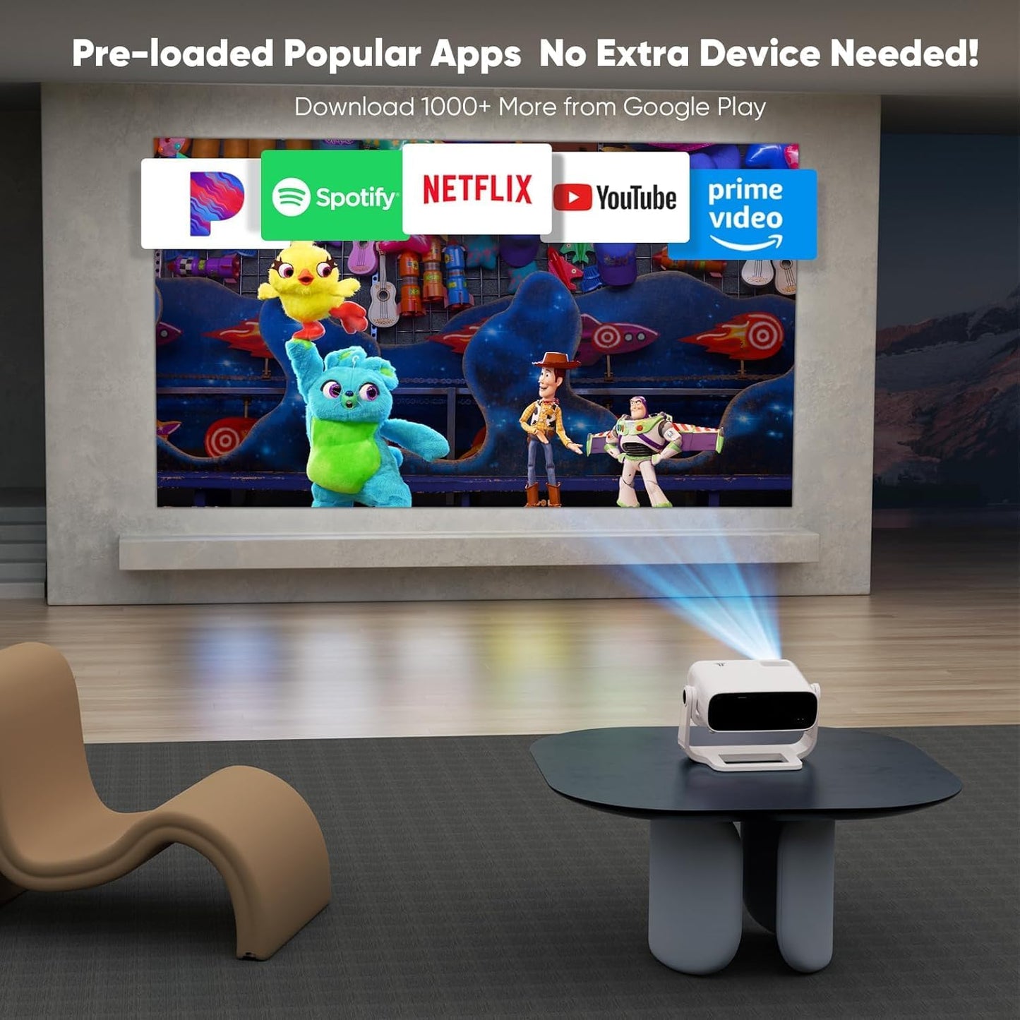 Wielio 2025 1080P Projector – iOS, Android & PS5 Compatible, Auto Keystone, Portable
