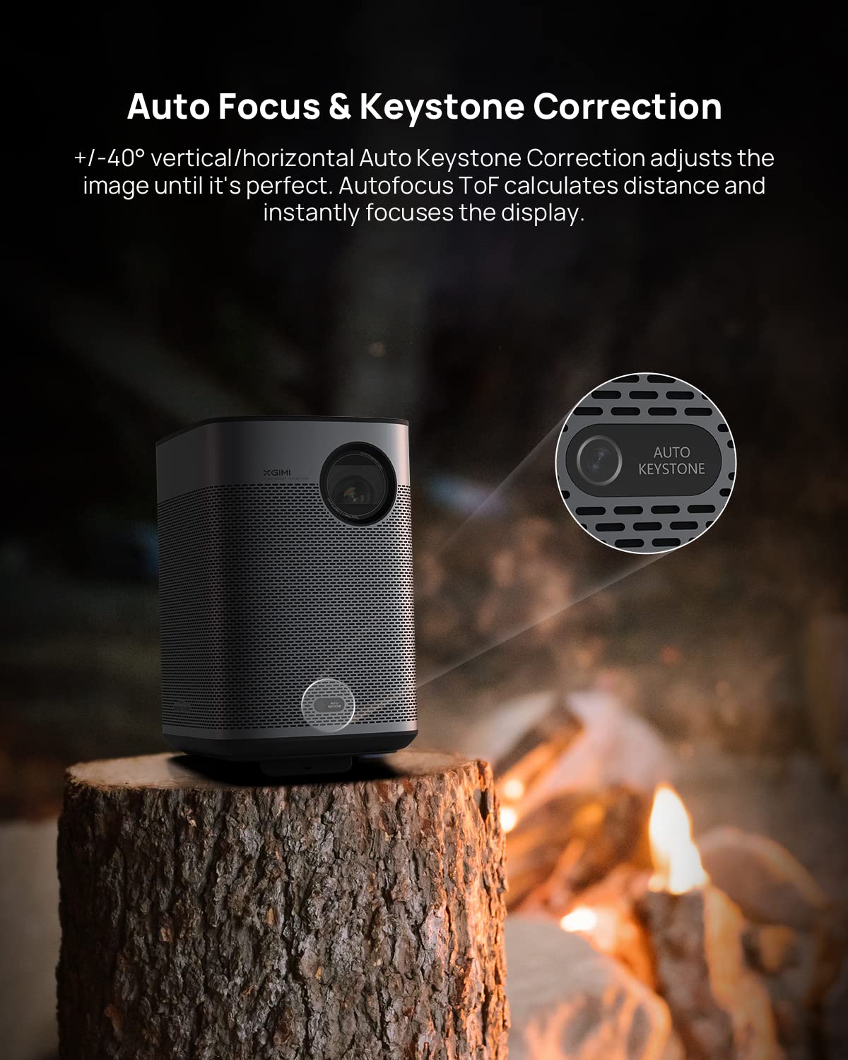 XGIMI Halo+ 1080P Portable Projector | 4K Supported, 700 ISO Lumens, Harman Kardon Audio, Auto Focus & Keystone, Android TV 10, WiFi & Bluetooth