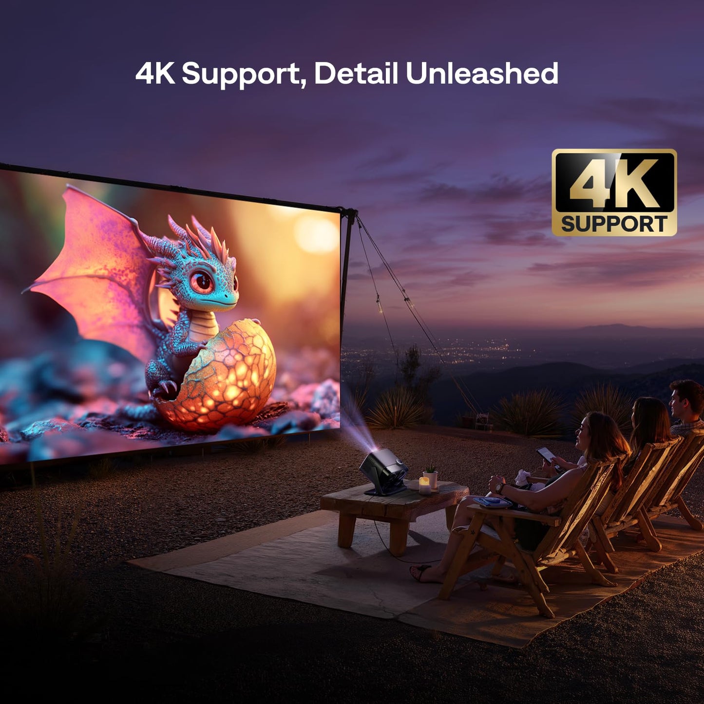 Aurzen BOOM Mini 1080P Smart Projector – 4K, Auto Focus, Dolby Audio