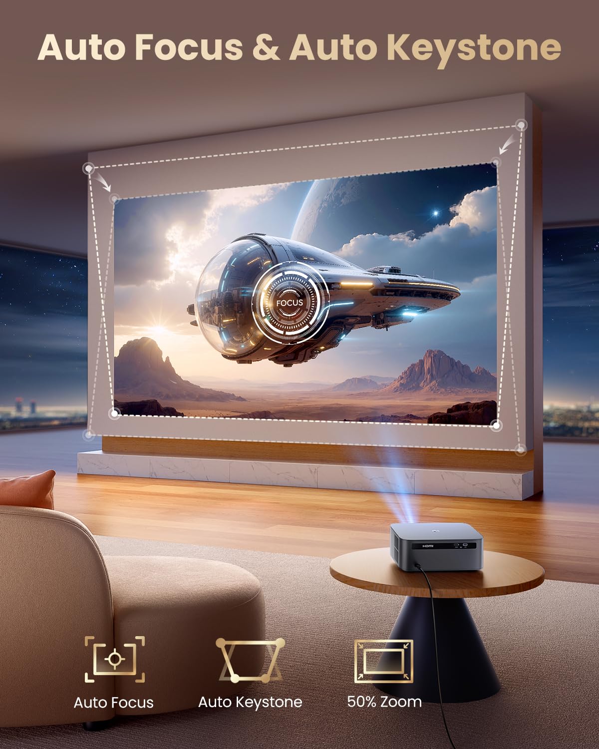 WiMiUS K13 4K Smart Projector – 1200 ANSI, Google TV, WiFi 6 & Bluetooth
