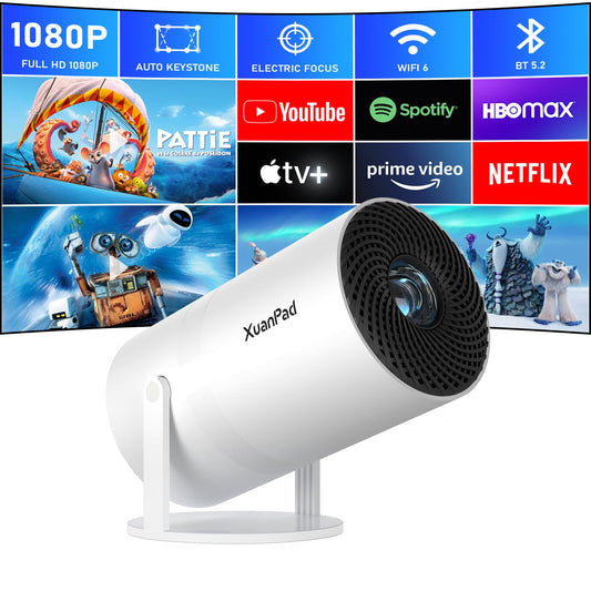 XuanPad Mini Projector | Auto Keystone, 210° Rotatable Stand, Dustproof & Cooling, Portable
