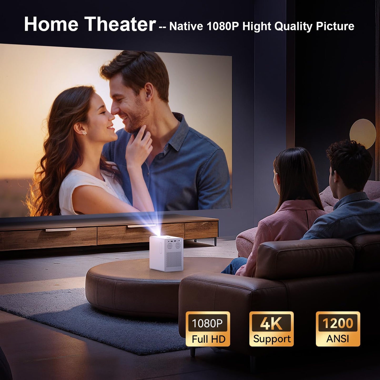 QIAOLET C800 Smart Projector | 1080P Native, 4K Supported, 1200 ANSI, Google TV, Auto Focus & 6D Correction, WiFi 6 & Bluetooth 5.2, Home Cinema