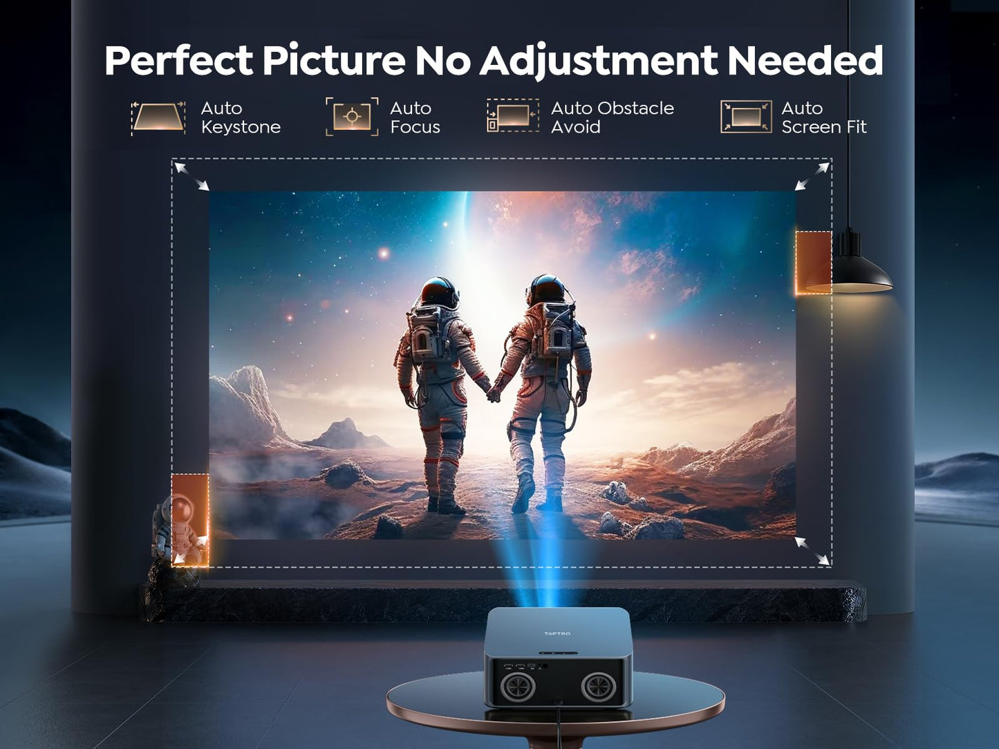 TOPTRO X9 Smart Projector – 1080P FHD, 4K Support, Netflix & Google TV, Dolby Audio