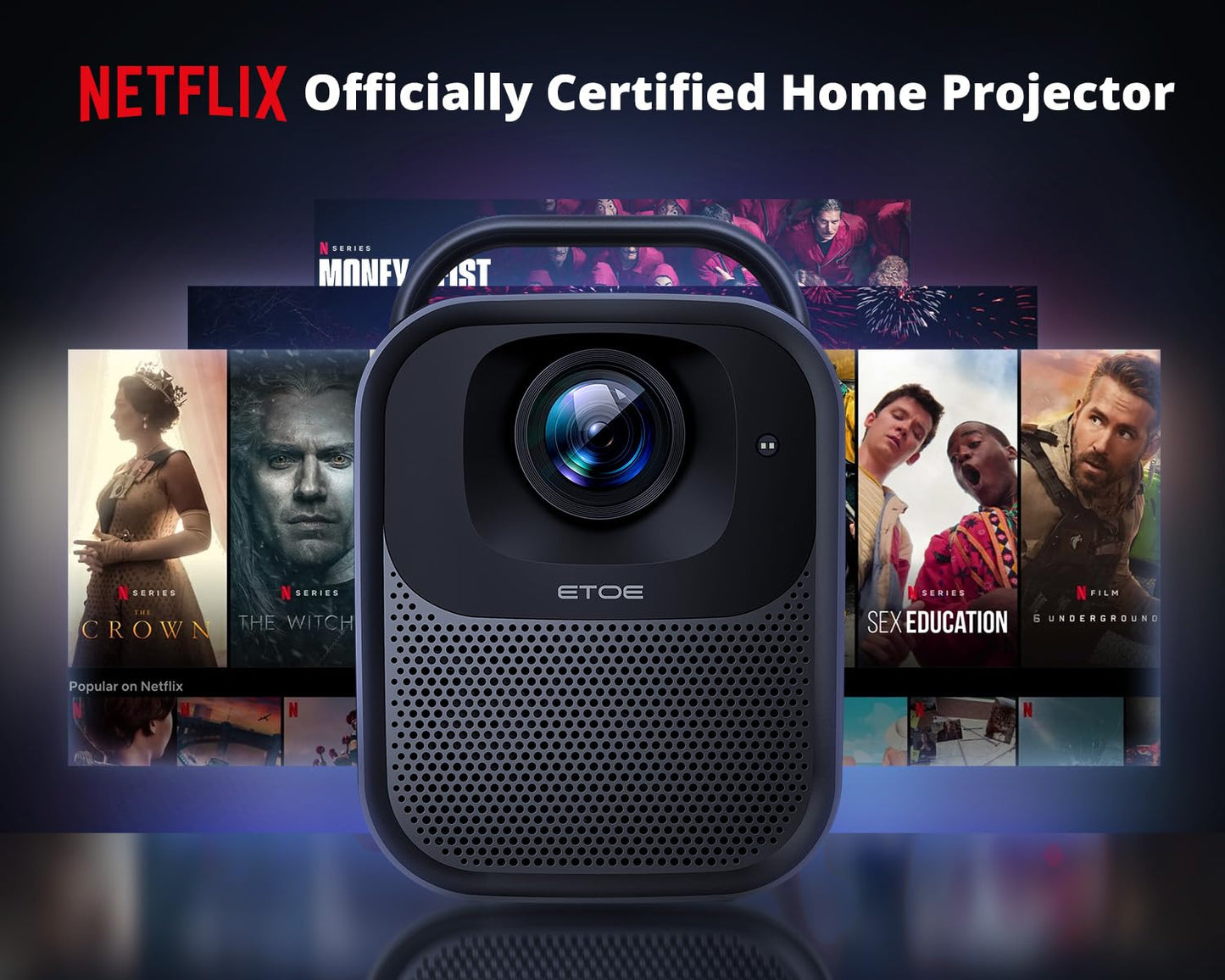 ETOE Seal Pro 4K Projector – Android TV, Dolby Audio, Auto Focus