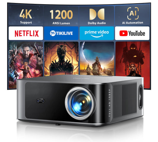 TOPTRO X9 Smart Projector – 1080P FHD, 4K Support, Netflix & Google TV, Dolby Audio