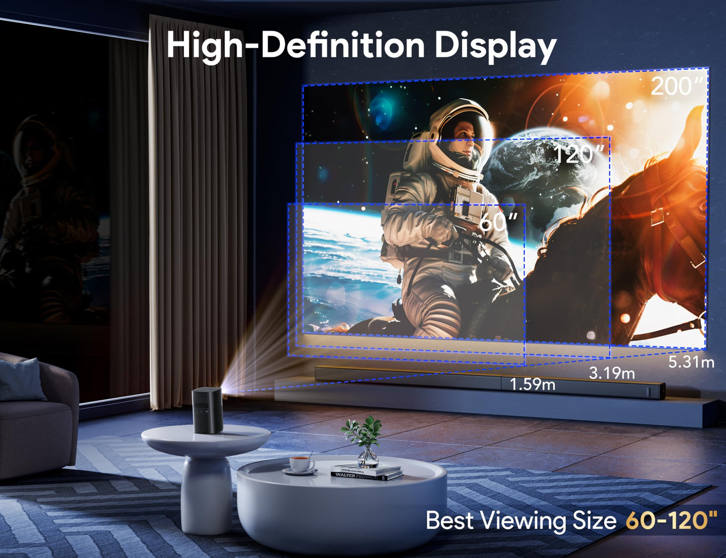 Osoeri 4K Smart Projector – Indoor & Outdoor Cinema, Auto Focus, Bluetooth