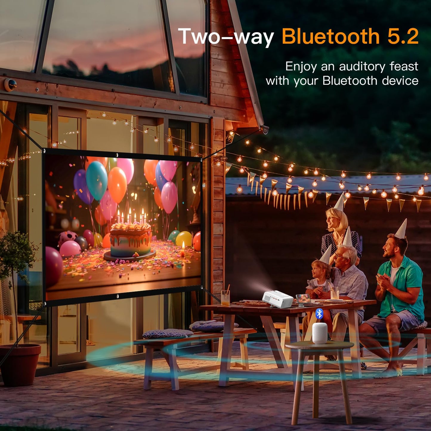 VOPLLS 4K Native 1080P Projector – iOS, Android, TV Stick & PPT Compatible