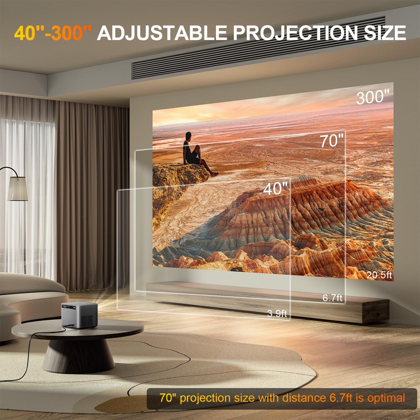 VISPPL 4K Projector | Dual 36W Hi-Fi Speakers, Indoor & Outdoor Cinema