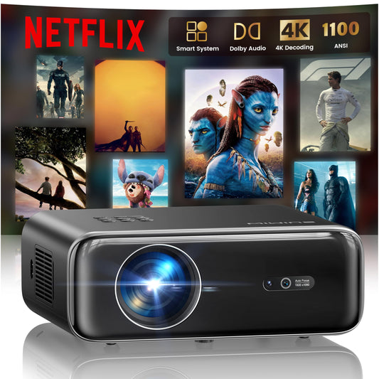 WiMiUS P62 PRO Projector | Auto Focus & Keystone, WiFi 6 & Bluetooth, Portable Home Cinema