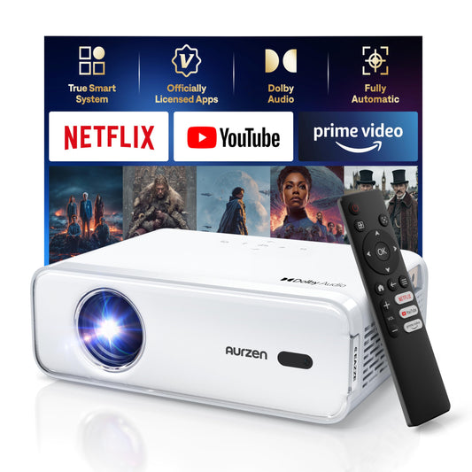 Aurzen Eazze D1 Smart Projector – 1080P Native, 4K Supported, HDR10, Dolby Audio