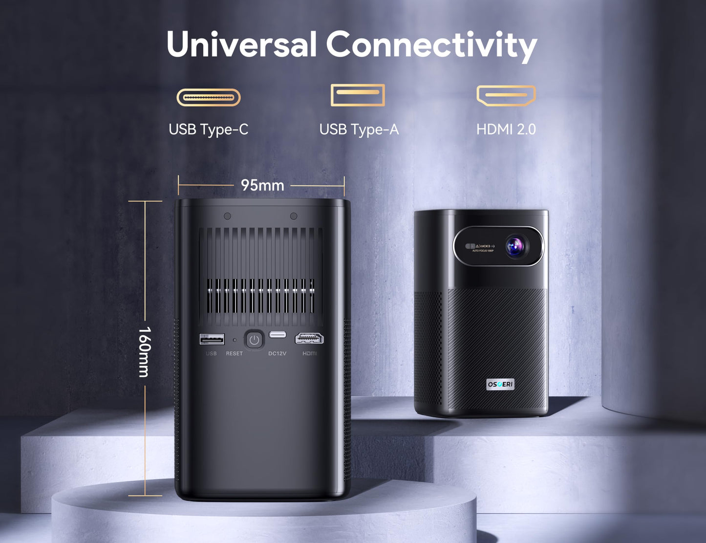 Osoeri 4K Smart Projector – Indoor & Outdoor Cinema, Auto Focus, Bluetooth