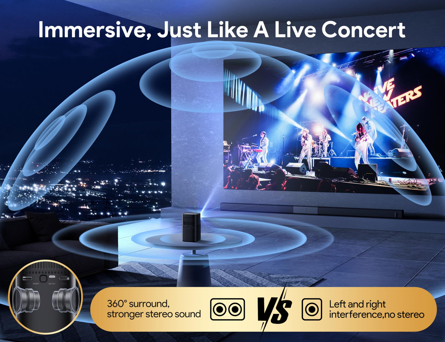 Osoeri 4K Smart Projector – Indoor & Outdoor Cinema, Auto Focus, Bluetooth