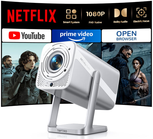 4K Smart Projector | WiFi 6, Bluetooth, 360° Rotatable Short-Throw, Home & Outdoor