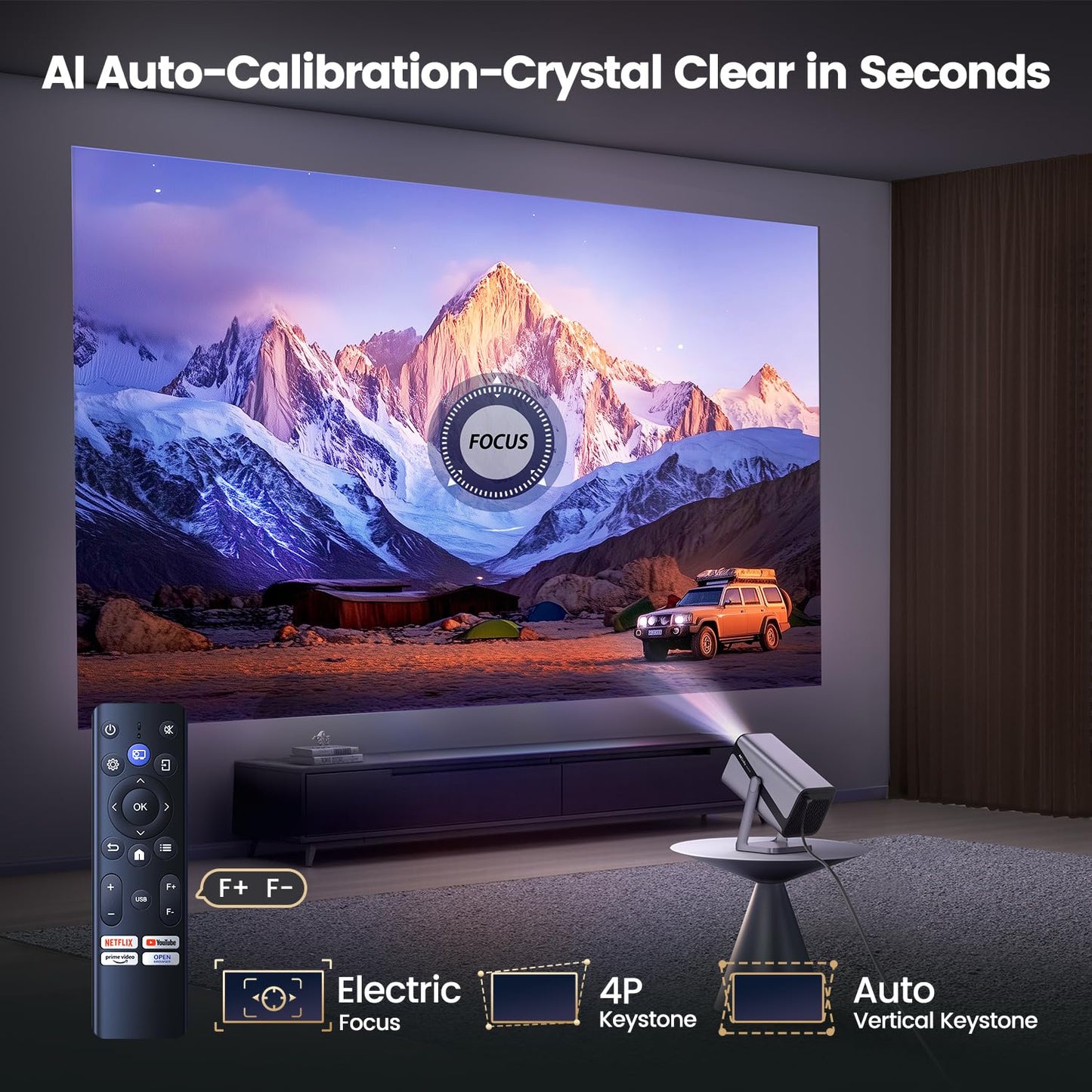 iWIMIUS S29 Projector | 360° Rotatable Short Throw, Auto Keystone, Portable Bedroom & Outdoor Cinema