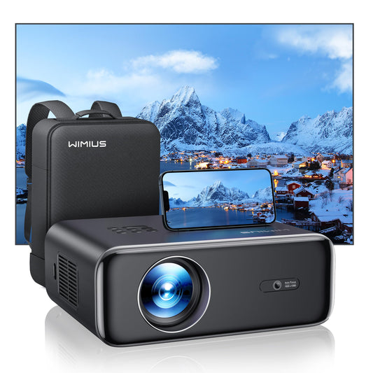 WiMiUS P62 1080P Projector – Smartphones, TV Stick, PPT & PS5 Compatible, Portable
