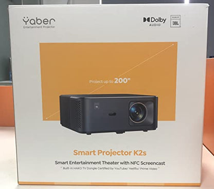 YABER K2s 4K Smart Projector – Google TV, JBL/Dolby Audio, Auto Focus