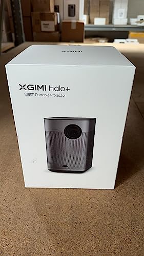 XGIMI Halo+ 1080P Portable Projector | 4K Supported, 700 ISO Lumens, Harman Kardon Audio, Auto Focus & Keystone, Android TV 10, WiFi & Bluetooth