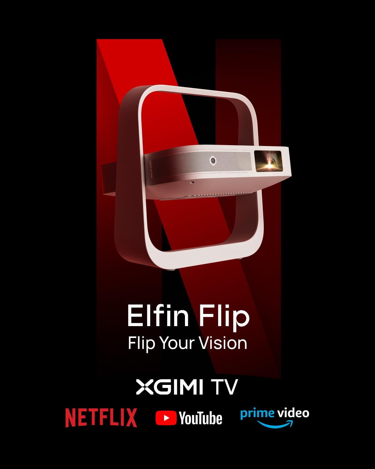 XGIMI Elfin Flip 1080P Projector | WiFi, Bluetooth, Adjustable Stand