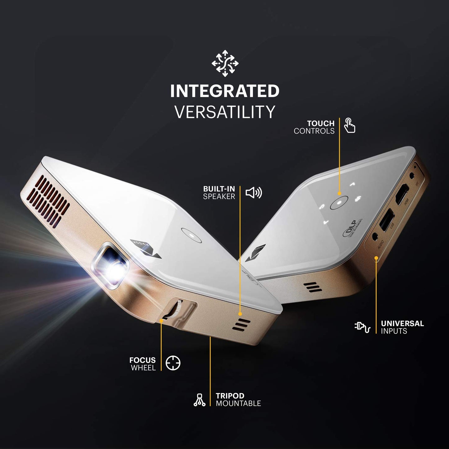 KODAK Luma 350 Portable Smart Projector | Ultra HD, Android 6.0, Wi-Fi & Bluetooth, Screen Mirroring, Up to 200" Display