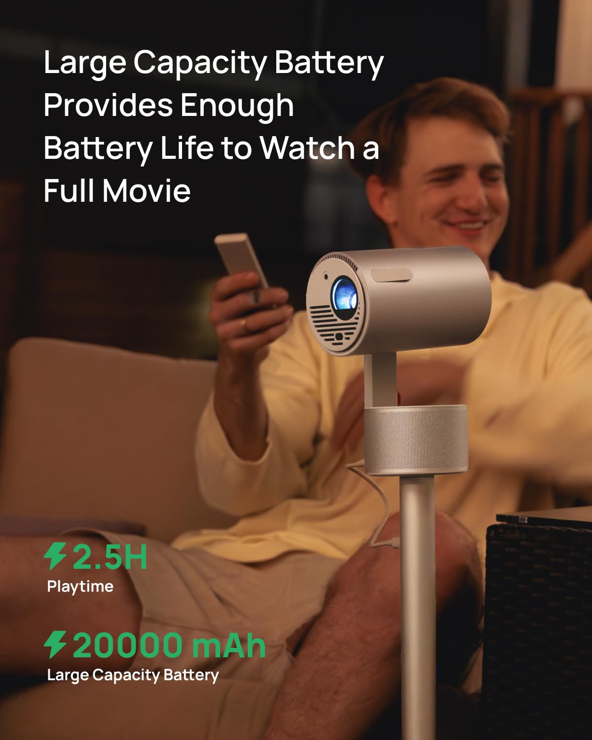 XGIMI MoGo 3 Pro 1080P Mini Projector | Google TV with Netflix, Harman Kardon Audio, Portable Stand, 450 ISO Lumens, WiFi & Bluetooth