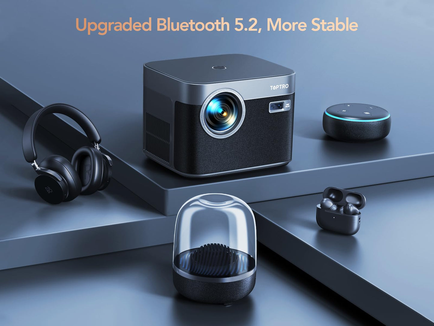 TOPTRO X7 Smart 4K Projector – Portable Home Cinema, Auto Focus, WiFi 6