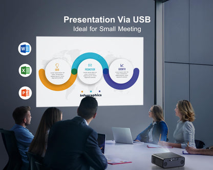 WiMiUS P62 1080P Projector – Smartphones, TV Stick, PPT & PS5 Compatible, Portable
