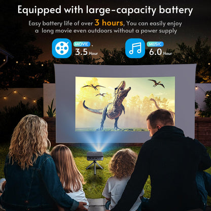 Futuzen O1 PRO Mini Projector – 4K, Built-in Battery & Speaker