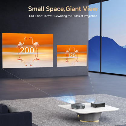 KOGATA 4K Short Throw Projector – Bedroom & Outdoor Movies, Dolby Audio