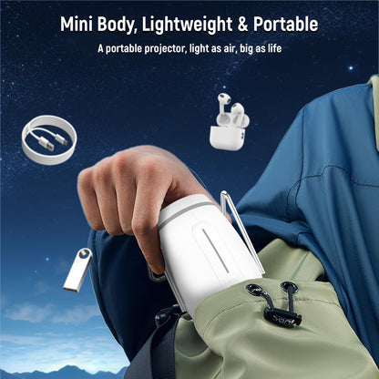 Putbecy 1080P Mini Projector – 4K Decoding, WiFi & Bluetooth, Bedroom & Outdoor