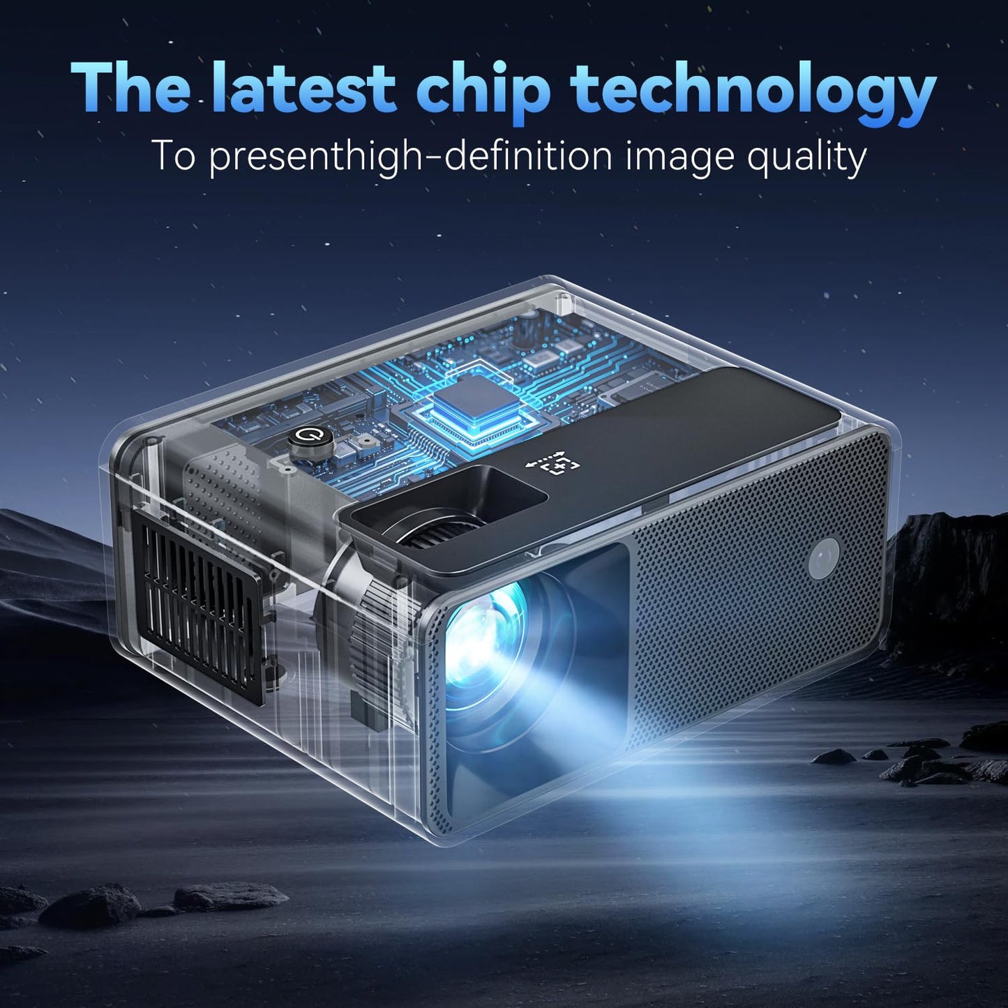 Einyoumily Portable Mini Projector – 15000 Lumens, Full HD 1080P Supported, Home Theater Projector up to 130", Compatible with iOS, Android, HDMI, USB, and TV Stick